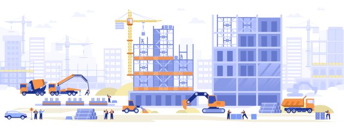 Construction site concept vector